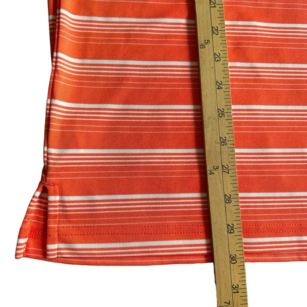 PGA Tours Golf Polo Shirt Mens Orange Striped‎ Tour Performance Size  XXL